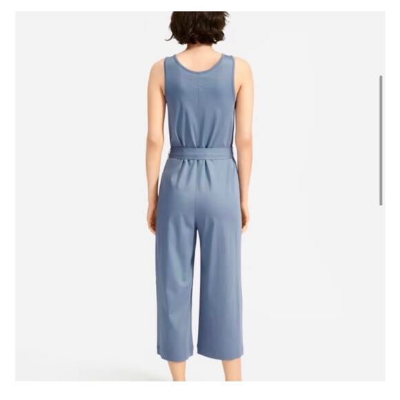 Everlane The Luxe Cotton Tank Jumpsuit w/ Pockets Small Blue Lagenlook #T1012 - Picture 13 of 13